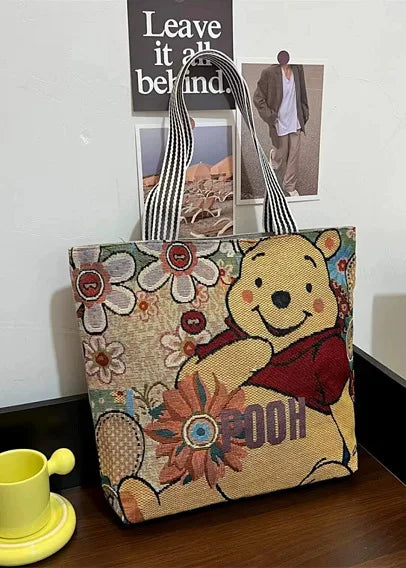 Disney Retro Canvas Schoudertas Lilo & Stitch, Winnie the Pooh – Ruime Capaciteit