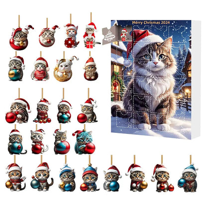 2D Teckel Adventskalender hangers Kerst - 24 Dagen