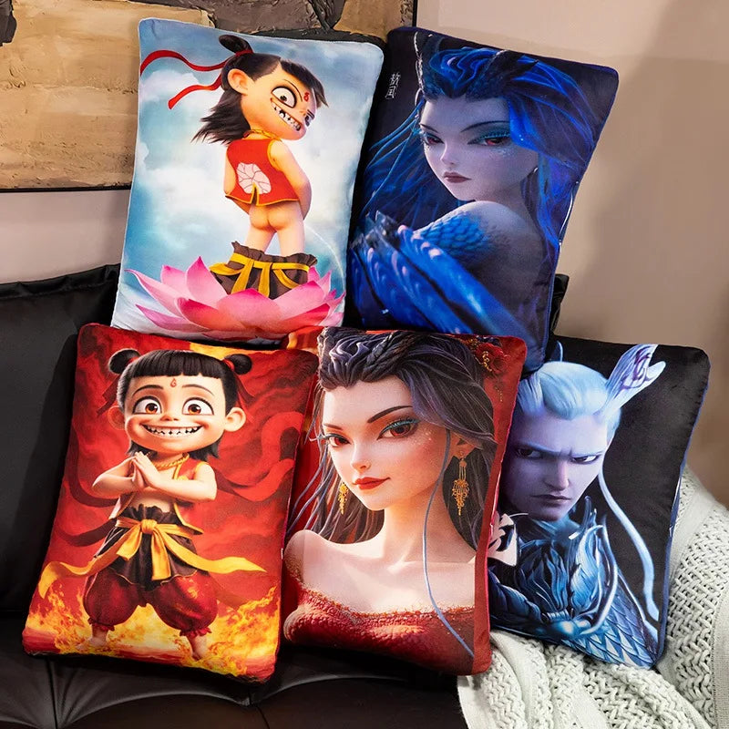 GFNANHAI Ne Zha Pluche Kussen – Unieke 3D Afdruk voor Fans