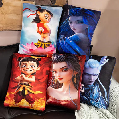 GFNANHAI Ne Zha Pluche Kussen – Unieke 3D Afdruk voor Fans