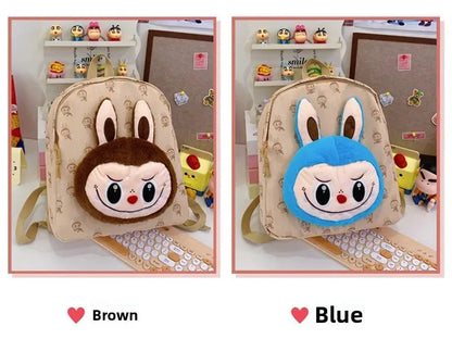 Labubu Schattige Cartoon Plush Rugzak – Perfect voor Kinderen Met Zipper Sluiting