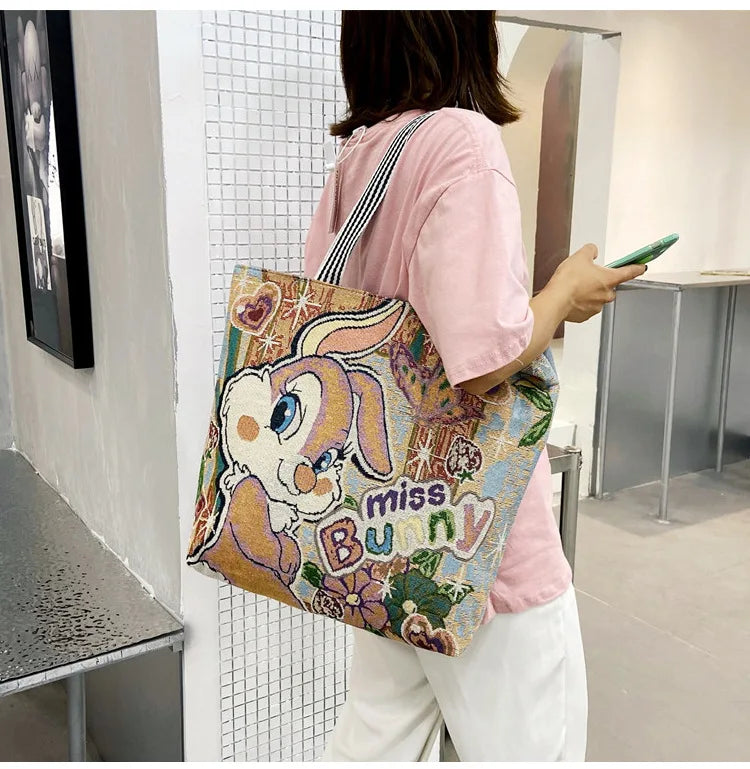 Disney Retro Canvas Schoudertas Lilo & Stitch, Winnie the Pooh – Ruime Capaciteit