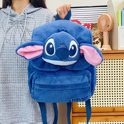 Kawaii Lilo En Stitch Pluche Rugzak – Schattig Cartoon Ontwerp Met Grote Capaciteit