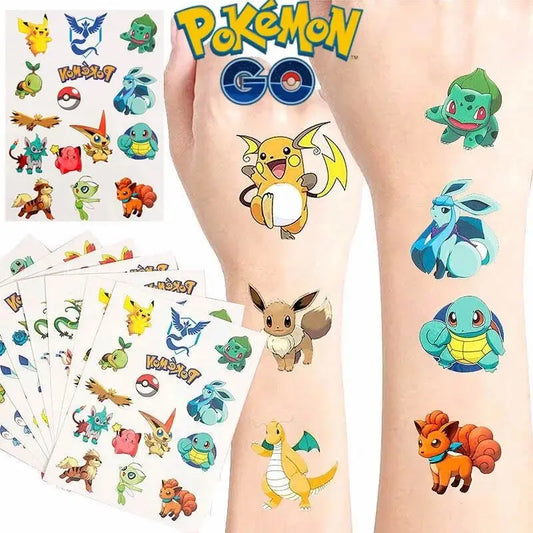 3PCS Pokemon Tattoo Stickers Waterdicht Pikachu Cadeau