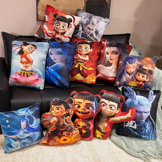 GFNANHAI Ne Zha Pluche Kussen – Unieke 3D Afdruk voor Fans