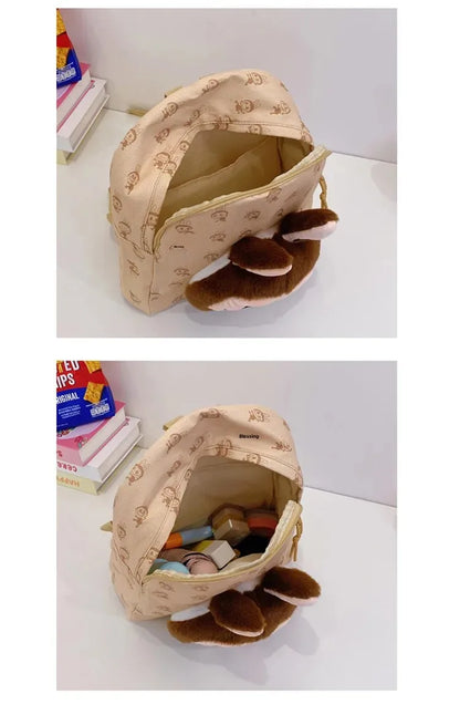 Labubu Schattige Cartoon Plush Rugzak – Perfect voor Kinderen Met Zipper Sluiting