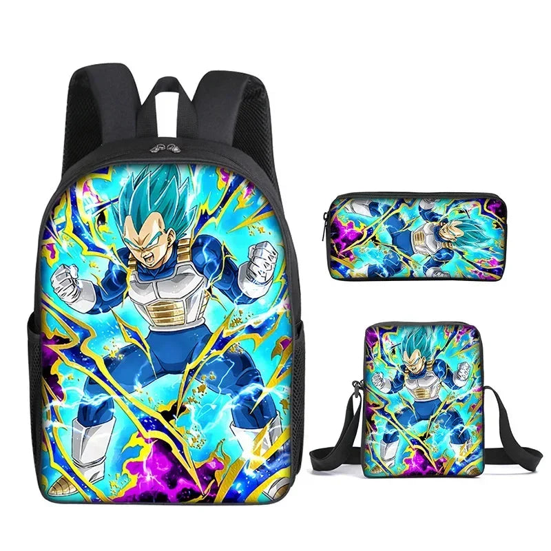 DragonGear 3 Stuks/set Dragon Ball 3D Print Cartoon Schooltassen – Perfecte Rugzak Voor Kids