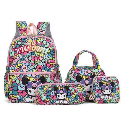 Rugzak Set 4-delig Kuromi Hello Kitty Met Veel Opbergruimte