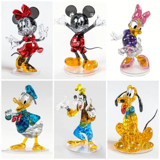 Disney Speelgoed Mickey Minnie Donald Duck Handgemaakte Ornamenten Met 3D Kristalblokken