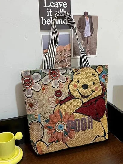 Disney Retro Canvas Schoudertas Lilo & Stitch, Winnie the Pooh – Ruime Capaciteit