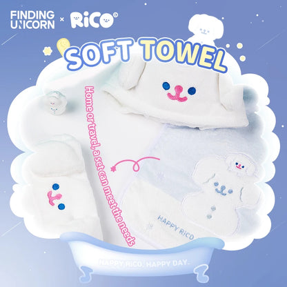 Officiële Finding Unicorn Rico Plush Toiletry Set – Schattige Badhanddoek en Haaraccessoires