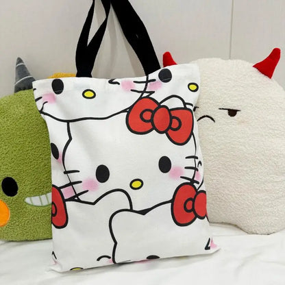 Sanrio Hello Kitty Canvas Tas – Grote Capaciteit met Rits