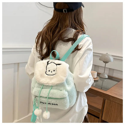 Kawaii My Melody Kuromi Hello Kitty Rugzak – Grote Inhoud en Pluche