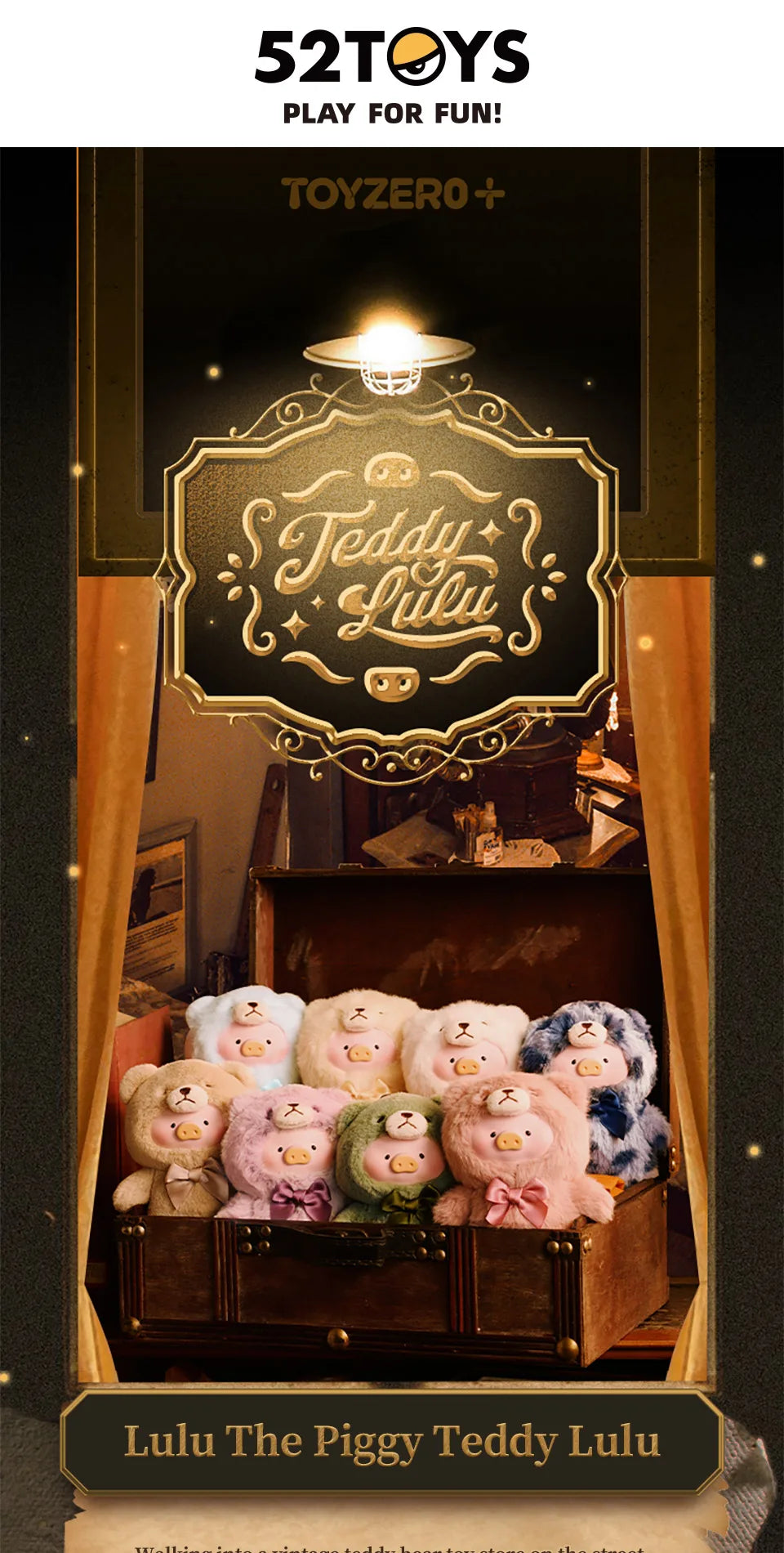Officiële 52TOYS Blind Box Teddy Lulu – Unieke Verzamelbare Pluche Sleutelhanger