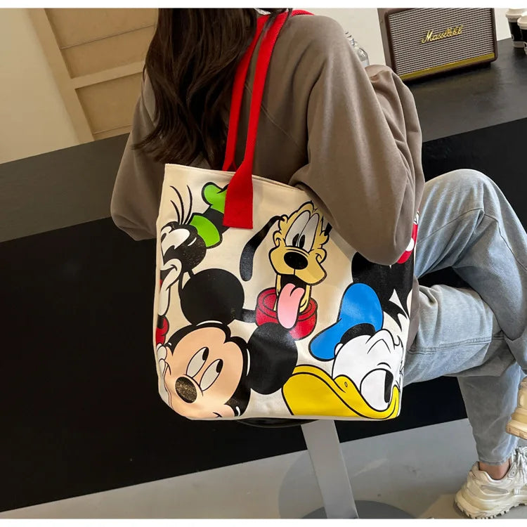 Disney Mickey Mouse Canvas Schoudertas – Grote Inhoud
