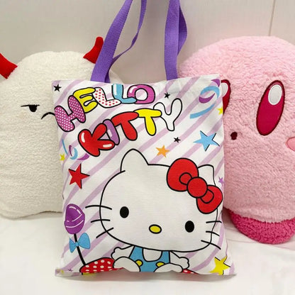 Sanrio Hello Kitty Canvas Tas – Grote Capaciteit met Rits