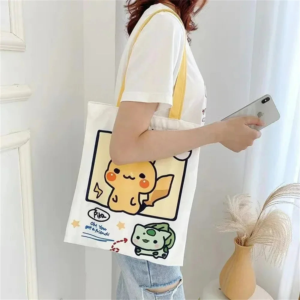 Pokémon Pikachu Canvas Schoudertas – Grote Capaciteit