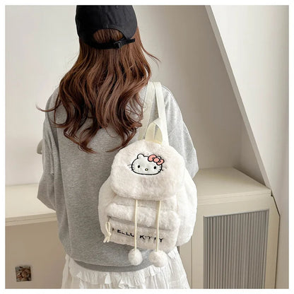 Kawaii My Melody Kuromi Hello Kitty Rugzak – Grote Inhoud en Pluche