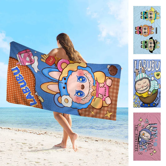 Microfiber Strandhanddoek Labubu Met Sneldrogende Eigenschappen