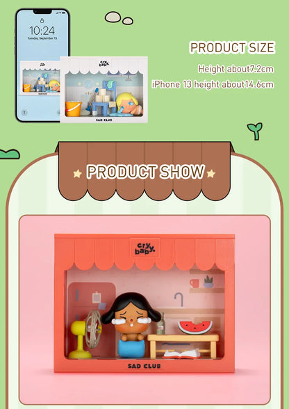 Officiële POP MART Crybaby Sad Club Series Scene Sets Mystery Box – Schattige Anime Actiefiguren