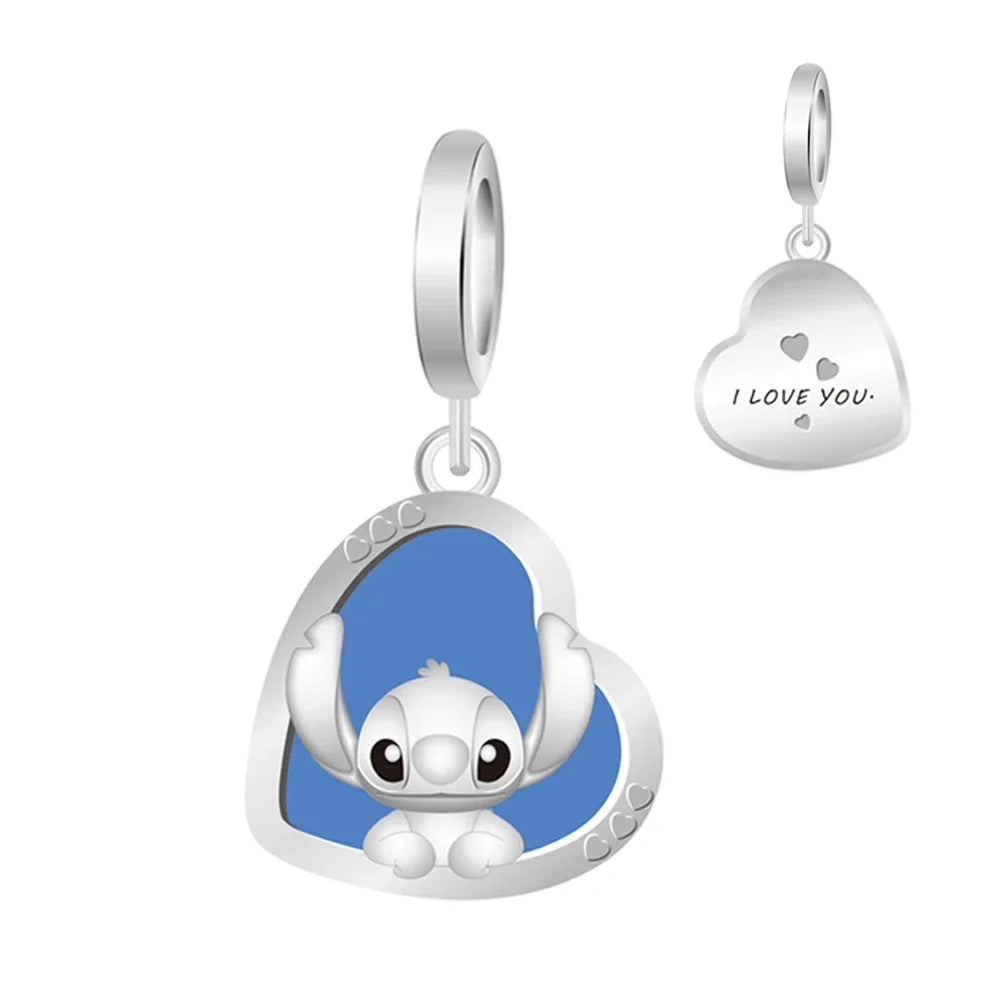 MINISO Cute Cartoon Stitch & Angel Couple Charm – Originele Bedeltjes Voor Armbanden En Kettingen