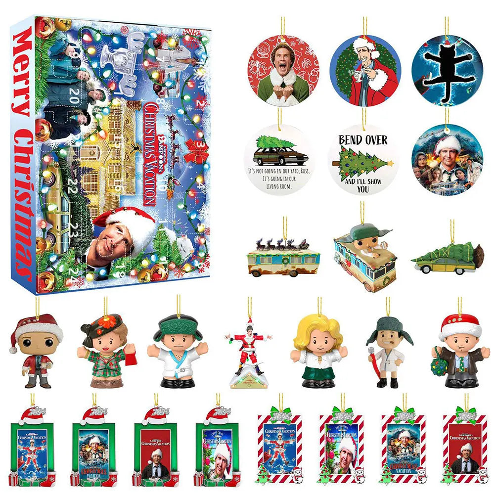 Grinch Adventskalender 2025 – Acryl Kinderhanger voor jongens en meisjes