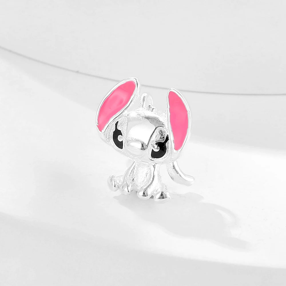 MINISO Cute Cartoon Stitch & Angel Couple Charm – Originele Bedeltjes Voor Armbanden En Kettingen