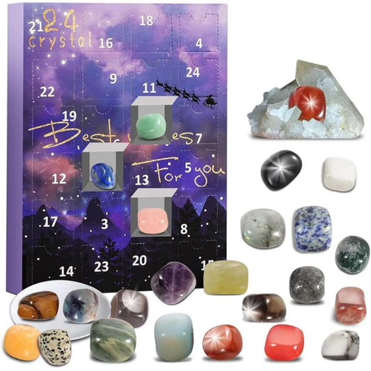 Adventskalender Met 24 Stuks Natuurlijke Kristallen Voor Thuisdecoratie