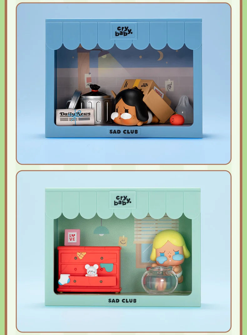 Officiële POP MART Crybaby Sad Club Series Scene Sets Mystery Box – Schattige Anime Actiefiguren