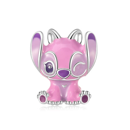 MINISO Cute Cartoon Stitch & Angel Couple Charm – Originele Bedeltjes Voor Armbanden En Kettingen
