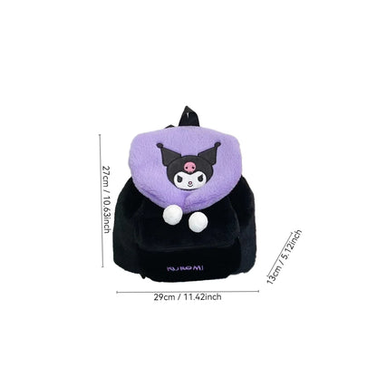 Kawaii My Melody Kuromi Hello Kitty Rugzak – Grote Inhoud en Pluche