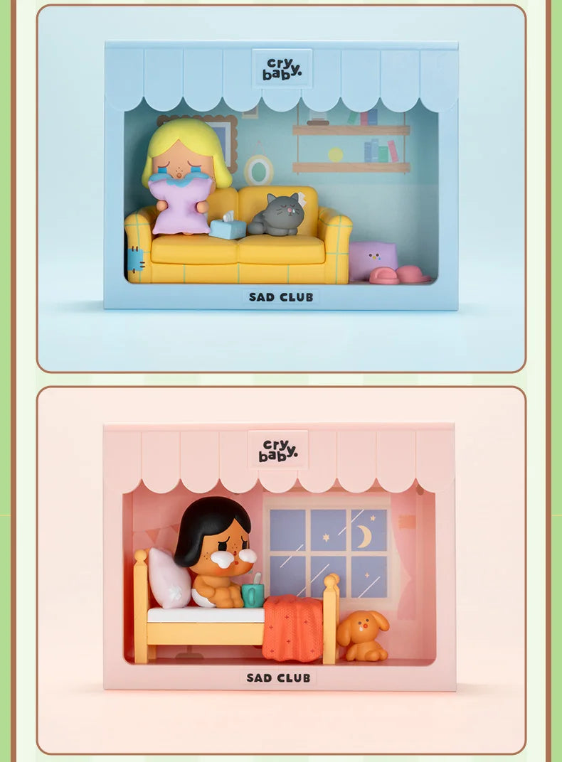 Officiële POP MART Crybaby Sad Club Series Scene Sets Mystery Box – Schattige Anime Actiefiguren