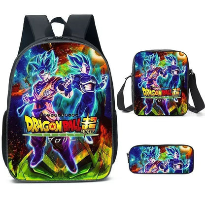 DragonGear 3 Stuks/set Dragon Ball 3D Print Cartoon Schooltassen – Perfecte Rugzak Voor Kids