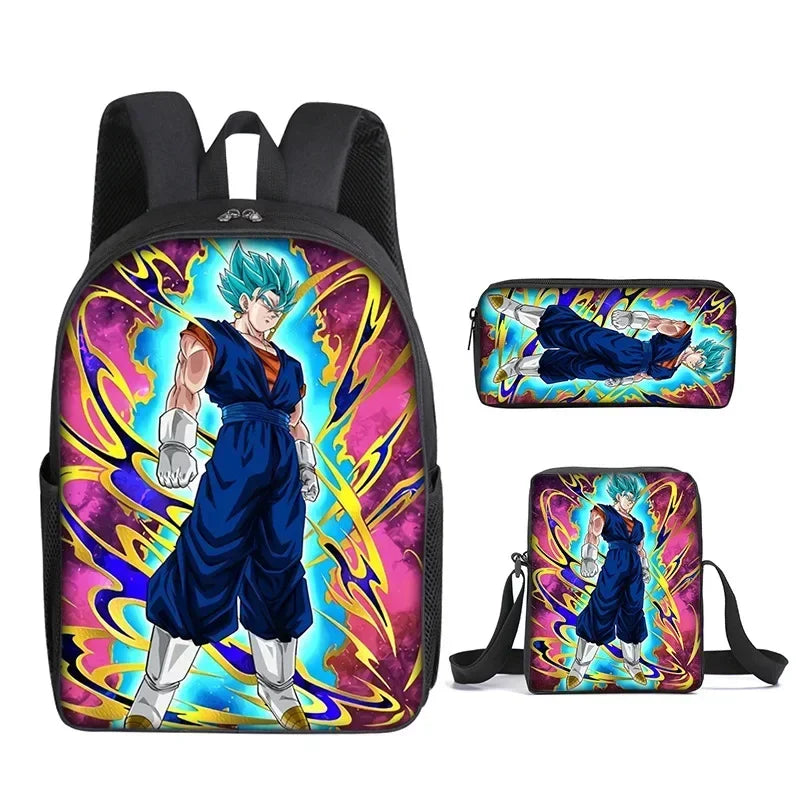 DragonGear 3 Stuks/set Dragon Ball 3D Print Cartoon Schooltassen – Perfecte Rugzak Voor Kids