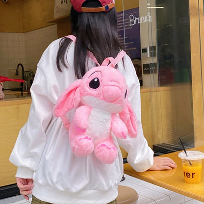 Kawaii Lilo En Stitch Pluche Rugzak – Schattig Cartoon Ontwerp Met Grote Capaciteit