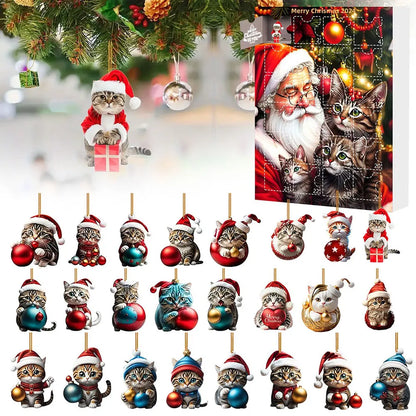 2D Teckel Adventskalender hangers Kerst - 24 Dagen