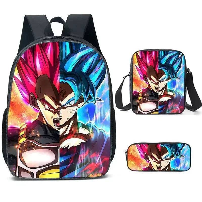 DragonGear 3 Stuks/set Dragon Ball 3D Print Cartoon Schooltassen – Perfecte Rugzak Voor Kids