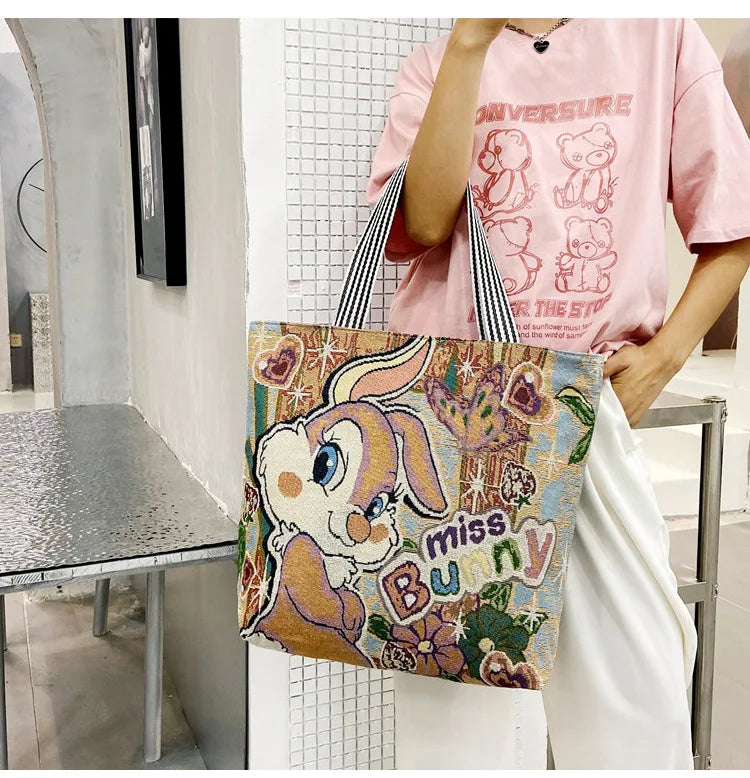 Disney Retro Canvas Schoudertas Lilo & Stitch, Winnie the Pooh – Ruime Capaciteit