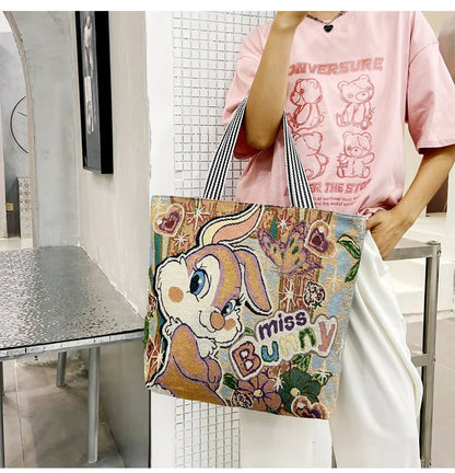 Disney Retro Canvas Schoudertas Lilo & Stitch, Winnie the Pooh – Ruime Capaciteit