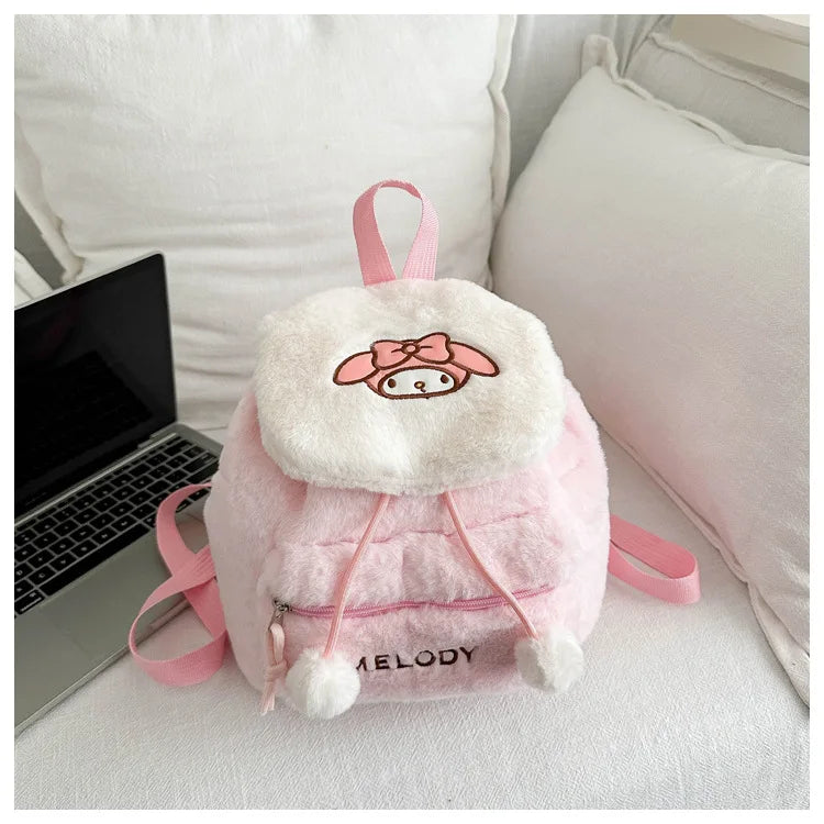 Kawaii My Melody Kuromi Hello Kitty Rugzak – Grote Inhoud en Pluche