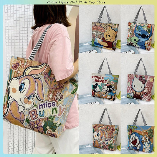 Disney Retro Canvas Schoudertas Lilo & Stitch, Winnie the Pooh – Ruime Capaciteit