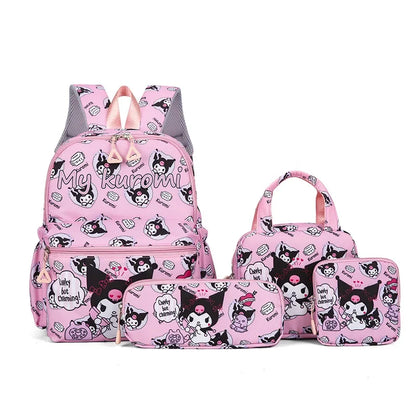 Rugzak Set 4-delig Kuromi Hello Kitty Met Veel Opbergruimte