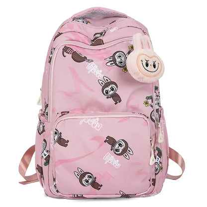 Labubu Cartoon Kinder Rugzak – Nylon Materiaal Boogriem