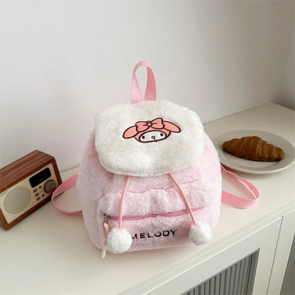 Kawaii My Melody Kuromi Hello Kitty Rugzak – Grote Inhoud en Pluche