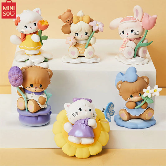 MINISO Mikko Bloem Blinddoos Ornament – Kawaii Handgemaakt Speelgoed voor Kinderen