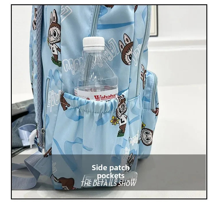 Labubu Cartoon Kinder Rugzak – Nylon Materiaal Boogriem