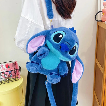 Kawaii Lilo En Stitch Pluche Rugzak – Schattig Cartoon Ontwerp Met Grote Capaciteit