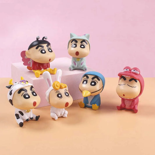 Bandai Crayon Shin Chan Actiefiguren Set – Schattige Kawaii Collectibles voor Kinderen