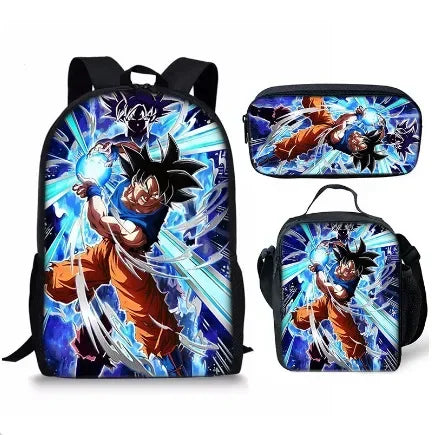 DragonGear 3 Stuks/set Dragon Ball 3D Print Cartoon Schooltassen – Perfecte Rugzak Voor Kids