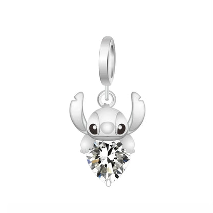 MINISO Cute Cartoon Stitch & Angel Couple Charm – Originele Bedeltjes Voor Armbanden En Kettingen